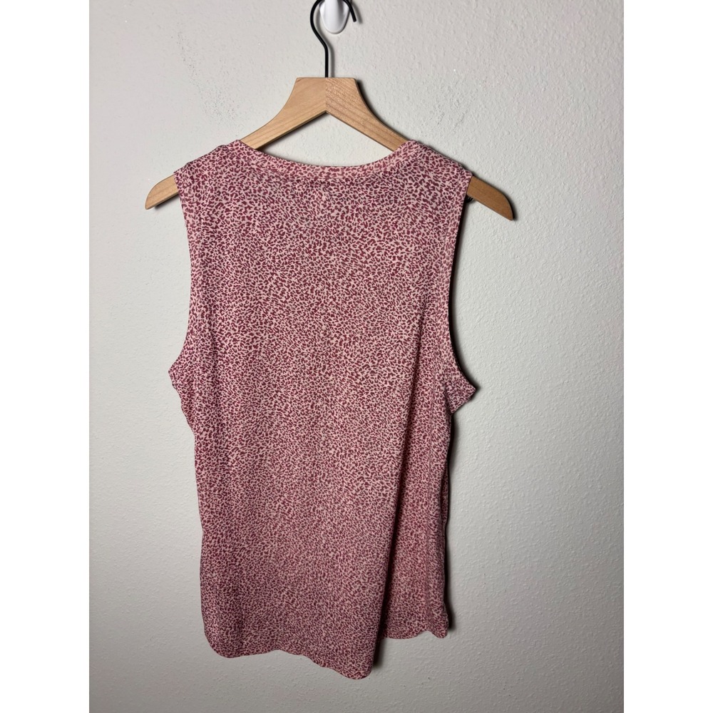 ☀️Athleta Breezy Muscle Tank Pink Leopard Print Sleeveless Top Large - Picture 3 of 4
